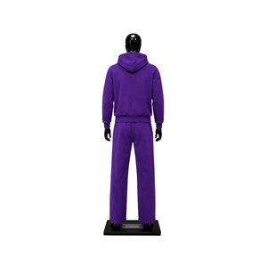 Conjunto Deportivo Personalizado Morado para Hombre, Sudadera con Cremallera Completa, Pantalones Deportivos de Pierna Ancha, Logotipo Gráfico, Ropa Deportiva Casual, Venta al Por Mayor - Product Image 2