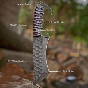 Handmade Stainless Steel Tracker Knife with Micarta Sheet Handle and <b>Leather</b> Sheath Bushcraft Survival Camping Hunting Knife - Product Image 3