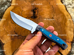 มีดสกินเนอร์สำหรับล่าสัตว์แบบกำหนดเองจำนวนมาก เหล็กกล้าคาร์บอนสูง ใบมีดแบบ Fixed Blade ปลายแหลม ด้ามไม้ สำหรับงานกลางแจ้ง งานบุชคราฟท์ รับผลิตแบบ OEM ODM - Product Image 2