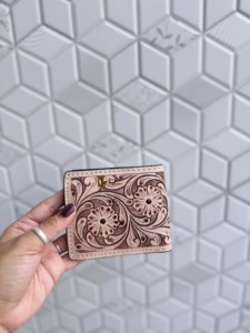 Hot Sale New Genuine Leather Men's <b>Wallet</b> Hand Tool Leather RFID Blocking Cash & <b>Card</b> <b>Holder</b> <b>Wallet</b> Brown Short Length Daily Use - Product Image 2