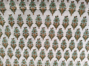 Estampado de bloque de hoja verde oscuro 100% algodón puro indio Floral bloque de mano impreso tela por yarda para ropa y Bolsos De Mujer - Product Image 1