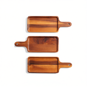 Luxury Wooden Printed Serving Tray with Handles for Tea <b>Coffee</b> Breakfast Kitchen Dining Elegant Decorative Tray - Product Image 2