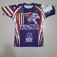 Rashguard de grappling BJJ Gi, vêtement de combat compressif, t-shirt d'entraînement personnalisé, écologique, pour adultes, en spandex/polyester 220g, sublimation