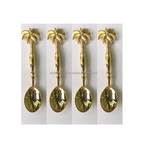 Best Look Brass Spoon <b>for</b> Hear Shape Design Hotel Silverware Gift <b>Box</b> Set Mirrored steel Flatware and Long Handle - Product Image 5
