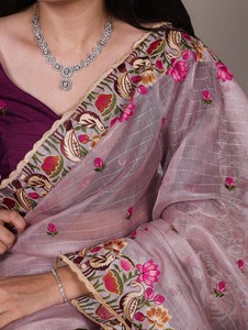 Sari indien ethnique de créateur pour occasions spéciales, avec broderie au fil, pour toutes les occasions et événements spéciaux, tenue pour femmes - Product Image 6