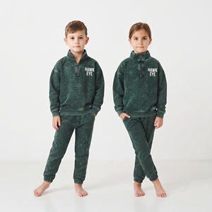 Conjunto Deportivo Unisex Personalizado al por Mayor para Niños, Sudadera y Pantalones Deportivos de Algodón Lavado con Ácido en Color Sólido a la Moda - Product Image 3