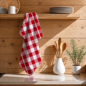 Hot Selling Superior Quality Yarn Dyed Stripe Design <b>Kitchen</b> <b>Towel</b> Waffle Weave Cotton <b>Kitchen</b> <b>Towels</b> for Christmas. - Product Image 1