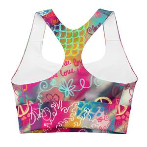 Womens High Support Seamless <b>Sports</b> <b>Bra</b> Breathable Quick Dry Front Logo <b>Racerback</b> for Yoga & Running - Product Image 2