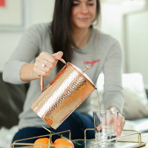 Service de table décoratif en cuivre avec verres – Fournisseur d'exportation premium Inde - Product Image 1