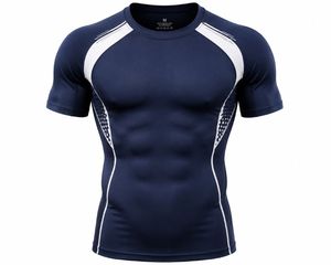 Men's Blue Full Sleeve Compression Rash Guard Eco-Friendly Spandex/Polyester Quick Dry Breathable <b>Athletic</b> Workout Top - Product Image 5