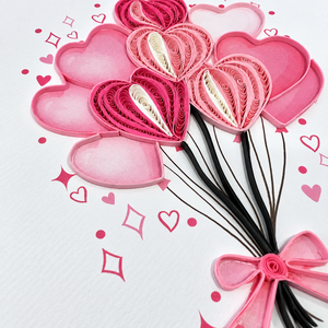Wholesale Romantic Heart Balloon Quilling Card Custom <b>Handmade</b> Greeting Card With Envelope Artistic Gift <b>Paper</b> Card Manufacturer - Product Image 3