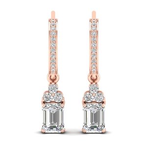 REYES High Quality Fine Jewelry Vintage 925 Sterling Silver <b>Emerald</b> Cut Moissanite <b>Drop</b> <b>Earrings</b> For Women Birthday Gifts - Product Image 3