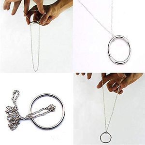 Nœud de chaîne de tour de magie |   Anneau en acier pour retenir la chaîne |   Instructions pour l'illusion de close-up |   Accessoires magiques de taille unique, adaptés aux débutants - Product Image 2