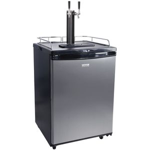 Dispenser di Birra a Doppio Rubinetto con Cilindro CO2, Vassoio Raccogligocce, Kegerator con Controllo Temperatura 32-75.2 Fahrenheit, Refrigeratori e Raffreddatori - Product Image 1
