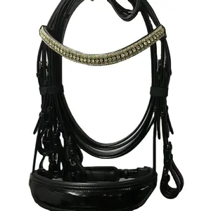 Exclusive Horse English Soft Padded Bridle With Patent Nose Band Portable Available In All Size Wholesale Manufacturer Supplier