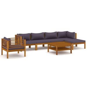 Ensemble de salon en bois gris foncé pour jardin, pour divertissements en plein air - Product Image 2
