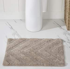 Tapis de bain en microfibre, jacquard diamanté, floqué, lavable en machine, absorbant l'eau, antidérapant, épaissi, tapis de sol pour salle de bain en microfibre - Product Image 1