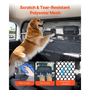 "Universal Dog Car Barrier 46" Wide <b>Cargo</b> Area Divider with See-Through Net Mesh Pet Backseat <b>Cover</b>" - Product Image 3