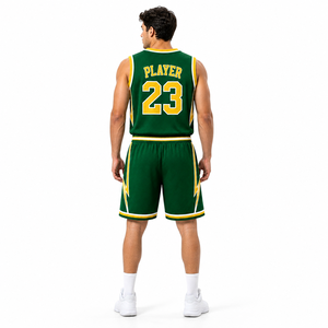Ensemble de maillots et shorts de basket-ball personnalisés pour équipe, impression par sublimation, tissu en maille à séchage rapide, uniformes sportifs, fabricant OEM ODM - Product Image 3