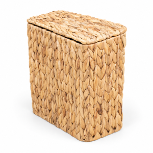 Customizable Handwoven Eco-Friendly Water Hyacinth Rectangular Waste <b>Bin</b> <b>Lid</b> Plastic Inner Bucket for Home Decor <b>Bathroom</b> - Product Image 5