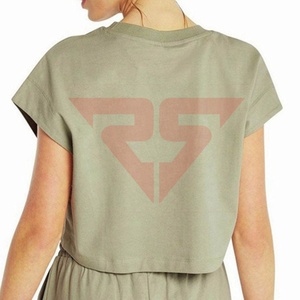 Wholesale Custom Logo 2023 Thin Blank Women Crop <b>Top</b> t-shirts 100% Cotton High Quality plain T-shirt - Product Image 5