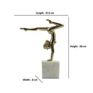 Jaffs Exports Aluminium 28cm H X 8cm W X 21.5cm L Golden Gymnast Figurine Sculpture Handmade Artistic Modern Tabletop Decor Home - Product Image 4