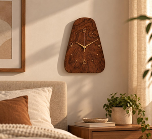 Reloj de Escritorio de Madera, Estilo Moderno de Mediados de Siglo, Japandi, Silencioso, Hecho a Mano, para Hogar, Oficina, Dormitorio y Escritorio - Product Image 5