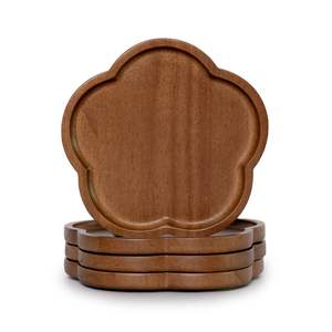 Natural Wooden Coaster <b>Set</b> With Hand Crafted <b>Rustic</b> Look Perfect <b>Table</b> Decor For Living Room <b>Dining</b> Room Or Kitchen - Product Image 1