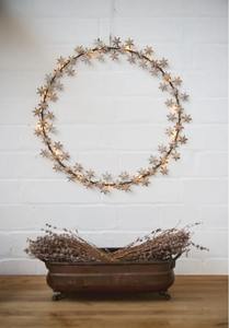 พวงหรีดดาวโลหะทำมือสไตล์เรโทรสีเงินวินเทจ สำหรับตกแต่งคริสต์มาสและตกแต่งผนังบ้านสไตล์ยุโรป - Product Image 4