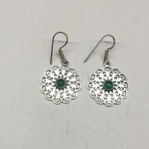 Ensemble de bijoux en argent Sterling 925, Onyx vert, boucles d'oreilles faites à la main, pierres précieuses de luxe, cadeau de fête de mariage pour femmes - Product Image 1