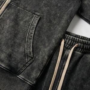 Conjuntos de Dos Piezas Unisex de Diseño Personalizado: Pantalones Jogger y Sudadera con Efecto Desgastado, Lavado Ácido y Estilo Vintage - Product Image 5
