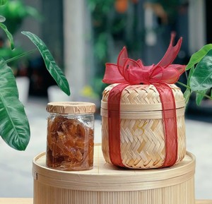 Square <b>Gift</b> <b>Hamper</b> Bamboo <b>Gift</b> Box Luxury Present Packaging Case Eco Friendly Event Favor Straw <b>Basket</b> Woven Set - Product Image 4