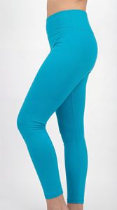 Leggings Deportivos de Cintura Alta Color Cian para Mujer, Pantalones de Yoga de Compresión Personalizados OEM - Product Image 3