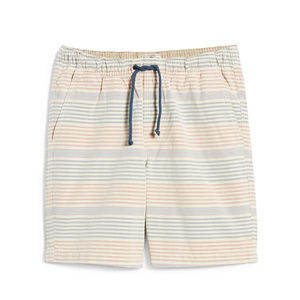 Shorts Oxford en coton rayé pour homme, taille mi-haute, avec cordon de serrage, décontractés, longueur Bermuda, en tissu tissé respirant - Product Image 1