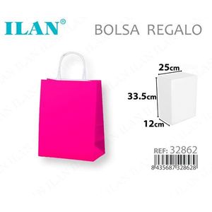 Sacchetto regalo in carta ILAN 25x12x33,5 cm colore rosa per regali - Product Image 3