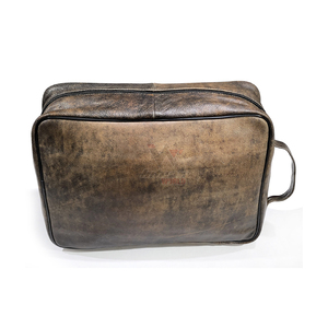 Genuine <b>Leather</b> <b>Backpack</b> Vertical Rectangular Cowhide Distressed Brown <b>Mens</b> Daily Carry Bag - Product Image 2