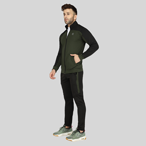 Conjunto Deportivo para Hombre, Estilo Taiwanés, Otoñal, Elástico en Cuatro Direcciones, Ajustado, Color Sólido, Cómodo, de Terciopelo Premium, para Correr y Hacer Ejercicio - Product Image 3
