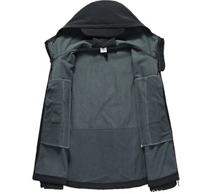 Chaqueta Impermeable de Softshell con Capucha para Hombre, Cortavientos de Forro Polar para Senderismo y Camping, Abrigo de Otoño con Cierre de Cremallera de Secado Rápido - Product Image 3