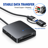 Lecteur de cartes multi USB C CFexpress haute vitesse 4 en 1, adaptateur double interface SD TF MS pour ordinateur, tablette, smartphone