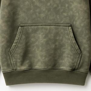 100% Cotton Acid Wash Embroidered Fleece Hoodies for Men-Comfortable Winter Vintage Style - Product Image 4