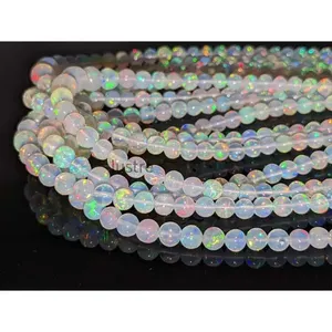 100% Natural Ethiopian Welo Fire <b>Opal</b> Beads 4.5-6.5mm Smooth Plain Round Loose 16 Inches for Jewelry Making - Product Image 3