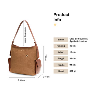 Premium Suede 12 Inch <b>Convertible</b> Totepack Laptop Compartment Multi-Pocket Design Satin Lining Zipper Closure Rubber Logo Daily - Product Image 4