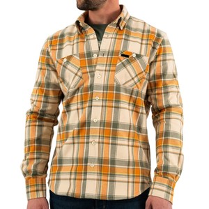 Yellow Plaids <b>Men</b> Heavyweight Regular Custom Logo Label Big Pockets Wholesale <b>Flannel</b> <b>Shirt</b> <b>Mens</b> <b>Flannel</b> <b>Shirts</b> - Product Image 1