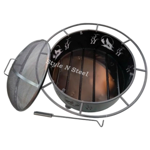 Classical Designees Iron <b>Fire</b> <b>Pit</b> with Heat Resistant Paint Freestanding Design Coal/Wood Burning Outdoor Heater - Product Image 2