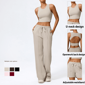 Ropa Deportiva de Alta Calidad para Yoga, Pantalones de Cintura Alta, Conjunto de 2 Piezas, Camiseta sin Mangas, para Mujer, Fitness, Gimnasio, Yoga, Secado Rápido, Transpirable - Product Image 2