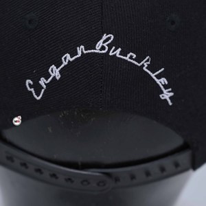 Black 6-Panel Baseball <b>Caps</b> With White Embroidered Logo Adjustable Unisex Cotton Casual Hat For Adults for Men <b>Womens</b> <b>Caps</b> - Product Image 6