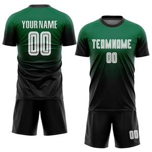 Conjunto de Camiseta de Fútbol Sublimada Personalizada para Hombre, Manga Corta, 100% Poliéster, Protección UV, Color Degradado Negro Dorado, Absorbe la Humedad - Product Image 5