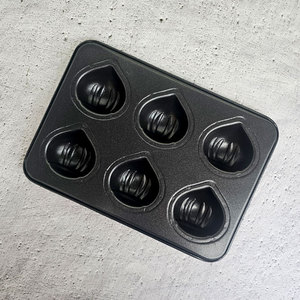 Moule à 6 cavités de forme ronde, à nervures, revêtement antiadhésif PTFE, compatible four, fabrication coréenne, ustensile de cuisson - Product Image 3