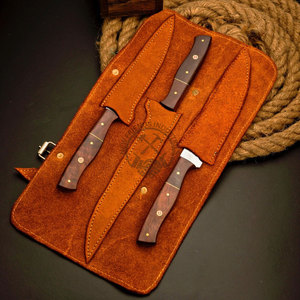 3 Pc Handmade Damascus Steel Flexible Blade Fillet <b>Knife</b> <b>Set</b> Rosewood Handles 6"/7"/8" Blade Lengths Ambidextrous Multi-Purpose - Product Image 5