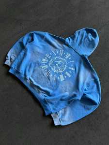 High Quality Custom Heavyweight 100% Cotton Zipper-Up Oversize Distressed Men Embroidered Vintage <b>Sun</b> Fade Silk <b>Screen</b> Print - Product Image 2